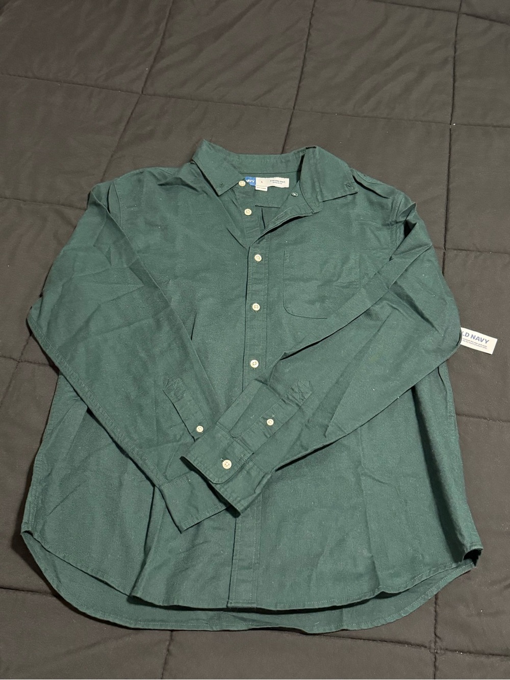 Old Navy Men's Button-Down Shirt - Forest Green